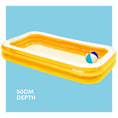 SPLASH Inflatable Paddling Pool - 10ft, Lightweight, Durable, Easy ...