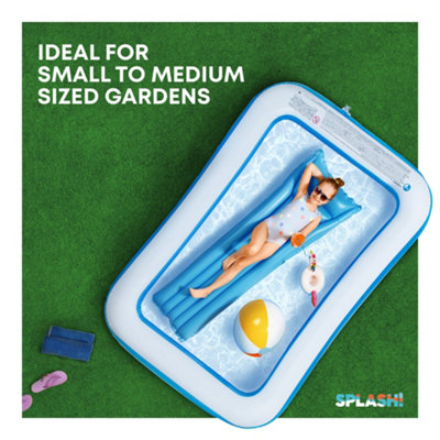 SPLASH Inflatable Paddling Pool - 10ft, Lightweight, Durable, Easy Inflation & Drainage