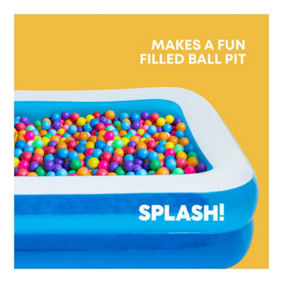 SPLASH Inflatable Paddling Pool - 10ft, Lightweight, Durable, Easy Inflation & Drainage