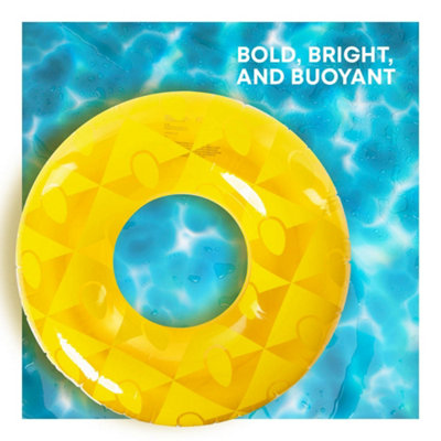 SPLASH Inflatable Pineapple Swim Ring 90cm Pool Float for Adults and ...