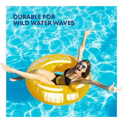 SPLASH Inflatable Pineapple Swim Ring 90cm Pool Float for Adults and ...