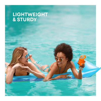 SPLASH Inflatable Water Lounger Mat Blue Pool Lilo Float with Pillow ...