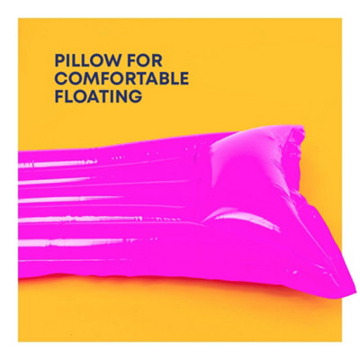 SPLASH Inflatable Water Lounger Mat Pink Pool Lilo Float with Pillow ...