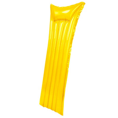 SPLASH Inflatable Water Lounger Mat Yellow Pool Lilo Float with Pillow ...