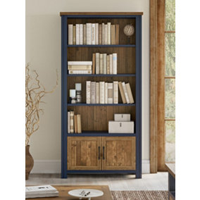 Splash of Blue - Large Open Bookcase with Doors