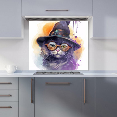 Splashart Cat In A Witches Hat Kitchen Splashback