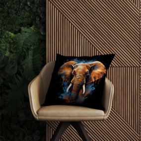 Splashart Elephant Blue Outdoor Cushion 60cm x 60cm