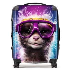 Splashart Ferret Purple Suitcase - Large
