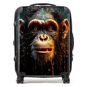 Splashart Monkey Face Suitcase - Large