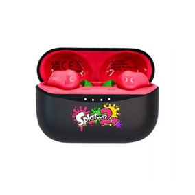 Splatoon 2 Logo Wireless Earbuds Black/Pink (One Size)
