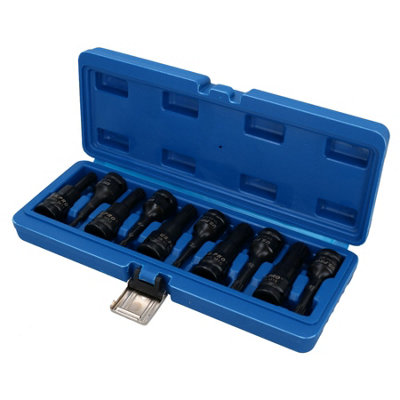 Spline Impact Deep Impacted Bit Sockets Extra Long M5 - M18 10pc