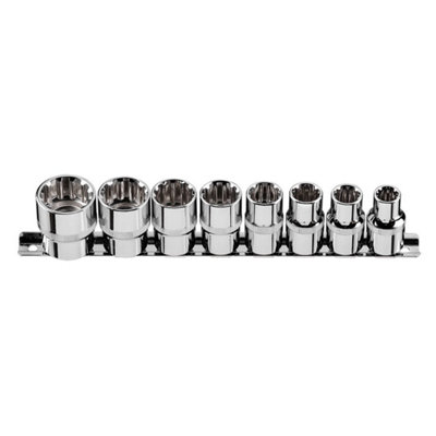 Spline Socket Set 8pc 1/2" (Short) NEO TOOLS