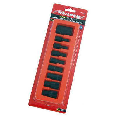 Spline XZN Bit Socket Set Impact Bits 9pc 1/2dr M6-M18 (Neilsen CT5242)