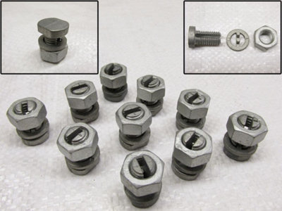 Split Bolt Connector with Nut x10 (Joint Line Clamp Bolt Wire Cable Joiner)