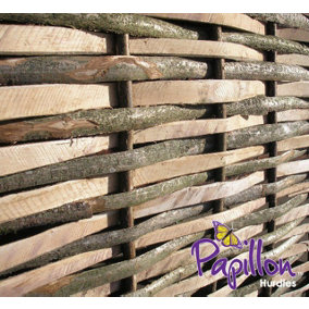 Split Hazel Hurdle Fence Panel Natural 6ft x 6ft Handwoven Weave