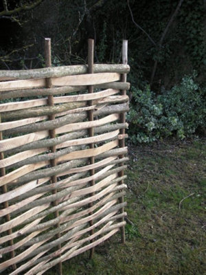Split Hazel Hurdle Fence Panel Natural 6ft x 6ft Handwoven Weave - 5