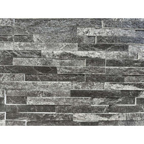 Splitface Multicolour patterned stone cladding - Mont Blanc Nero - MyDecorativeStone - 7 Boxes, 3.1m2