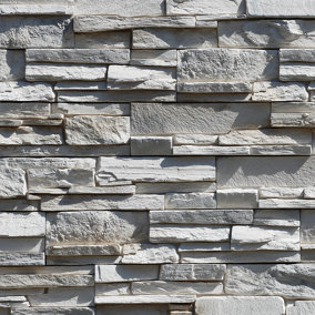 Splitface Natural Stone Effect Cladding Tiles - Saksonia Frost - MyDecorativeStone - 3.2m2, 10 boxes
