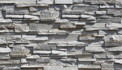Splitface Natural Stone Effect Cladding Tiles - Saksonia Frost - MyDecorativeStone - 3.2m2, 10 boxes