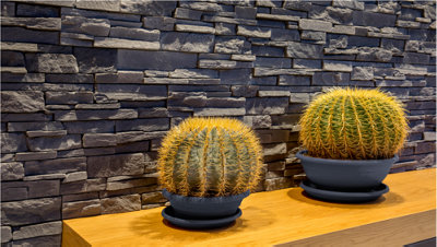 Splitface Natural Stone Effect Cladding Tiles - Saksonia Graphite ...