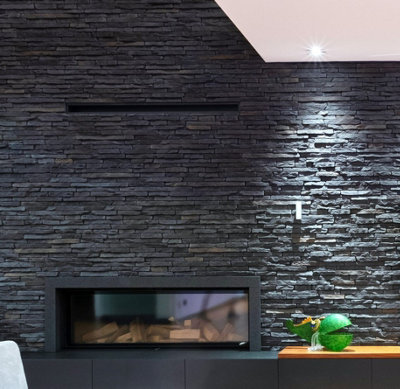 Splitface Natural Stone Effect Cladding Tiles - Sierra Graphite - MyDecorativeStone - 3.2m2 - 6