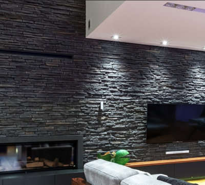 Splitface Natural Stone Effect Cladding Tiles - Sierra Graphite - MyDecorativeStone - 3.2m2 - 7