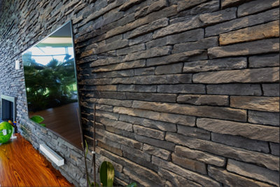 Splitface Natural Stone Effect Cladding Tiles - Sierra Graphite - MyDecorativeStone - 3.2m2 - 8