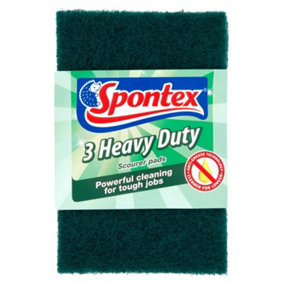 Spontex Heavy Duty Scourer Pads (Pack Of 3) Green (One Size)