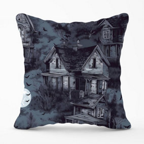 Spooky Shadowy Haunted House Outdoor Cushion 45cm x 45cm