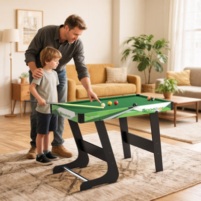 SPORTNOW 104cm Folding Pool Table with Cues, Balls, Chalk, Triangle, Brush