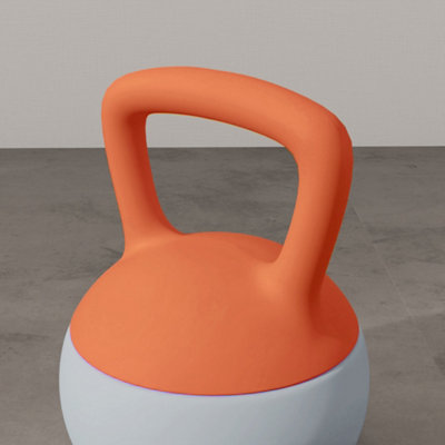 SPORTNOW Kettlebell 10kg In PU E Sabbia Con Base Piatta E Impugnatura Per Stacchi Squat E Sollevamenti 22x16x26 Cm 90396