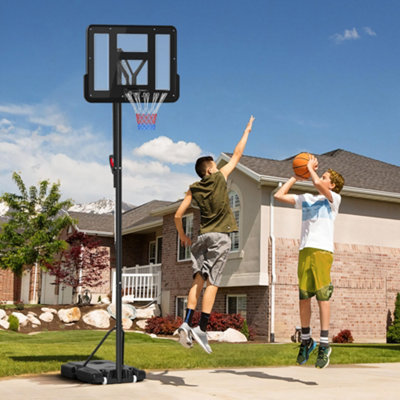 SPORTNOW 2.35-3.05m Basketball Hoop and Stand with 6-Level Height and Wheels