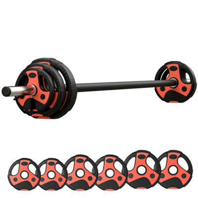 SPORTNOW 20kg Adjustable Barbell Weights Set for Home Gym Strength