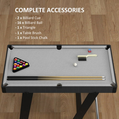 SPORTNOW 3.5ft Folding Pool Table Set with Cues, Balls, Chalk, Triangle ...