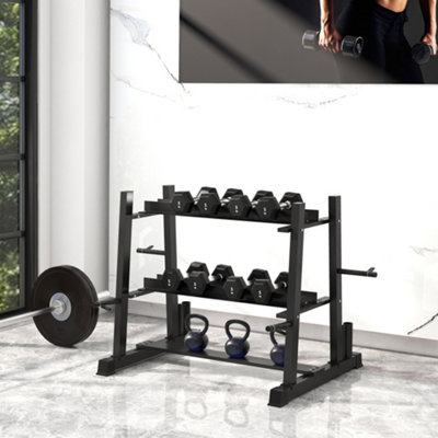 Sportnow Weight Bench With Dumbbell Storage SPORTNOW 3-Tier