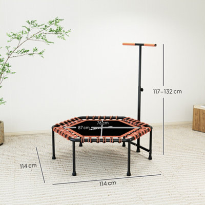 Trampolín De Fitness SPORTNOW De 45" Con Mango Ajustable - Luces LED, Carga 100 Kg, Para Interior
