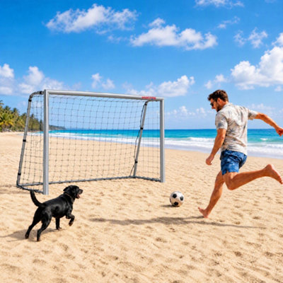 SPORTNOW 8ft x 5ft Football Goal, Simple Set Up Football Training Net