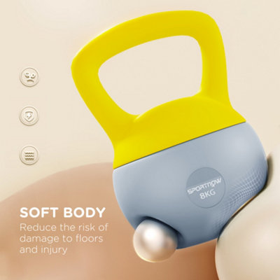 SPORTNOW 8KG Kettlebell with Soft Body and Non-Slip Handle, Yellow