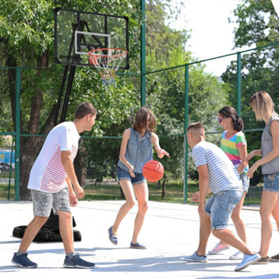 SPORTNOW Adjustable Basketball Hoop with Weighted Base, 2.4-2.9m, Black