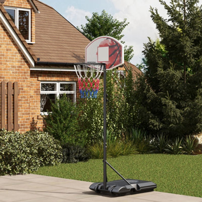 SPORTNOW Adjustable Basketball Stand Net Set System with Wheels, 179-209cm