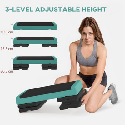 Stepper d'aérobic pour entraînement à la maison - Plateforme réglable - Idéal pour le cardio à domicile, le renforcement musculaire et le renforcement musculaire
