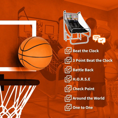 SPORTNOW Basketball Arcade Game with Double Hoops and Electronic Scorer