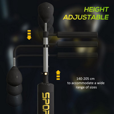 Punching bag, free-standing punching ball, height adjustable, 70-105 cm