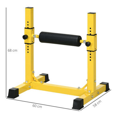 SPORTNOW Bulgarian Split Squat Stand – Macchina Per Gambe Regolabile 12 Livelli – Gialla