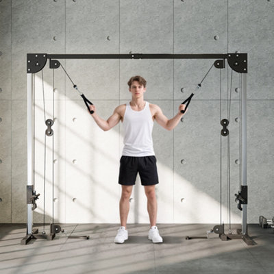 SPORTNOW Cable Crossover Machine for Full Body Strength Training