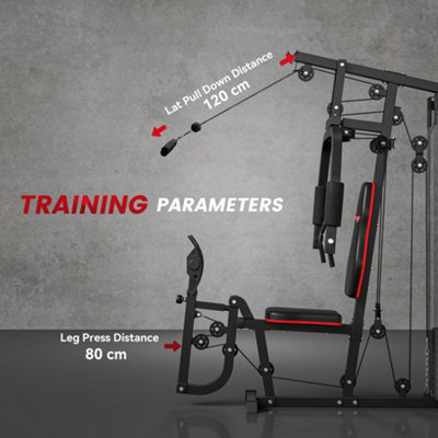 SPORTNOW Home Gym Machine Compact Multi Gym with 45kg Weight Stack