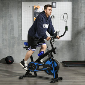SPORTNOW Indoor Exercise Bike Stationary Bike for Home Gym Workout, Blue