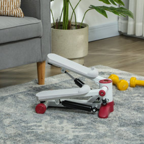 SPORTNOW Mini Stepper Machine with LCD Monitor and Non-Slip Pedals, Grey