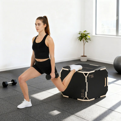 SPORTNOW Non-Slip Plyo Box, Corner-free Wooden Jump Box, 41 x 61 x 51 cm