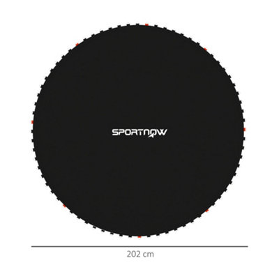 SPORTNOW Trampoline Mat with 42 V-Hooks, for 8ft Trampoline, Black
